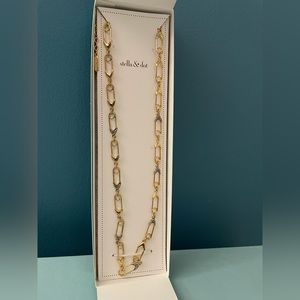 Stella & Dot Safety Pin Link Necklace